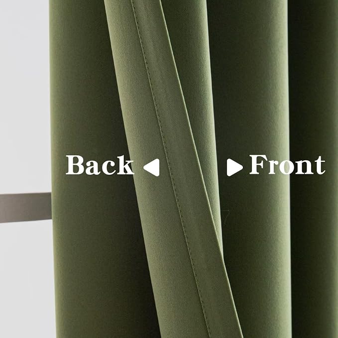 IGEMAEVE Blackout Curtains for Bedroom Grommets Olive Green 52" W x 108" L | - Image 4