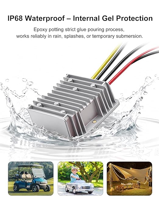 18V to 12V Step Down Converter Aadpter Compatible with Milwaukee M18 Batteries, DC 12 Voltage Battery Power Adapter, Automatic Buck Converter Regulator with Fuse for Golf Cart