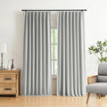 Vision Home Light Gray Pinch Pleated Full Blackout Curtains Linen Blended Room by VisionHome