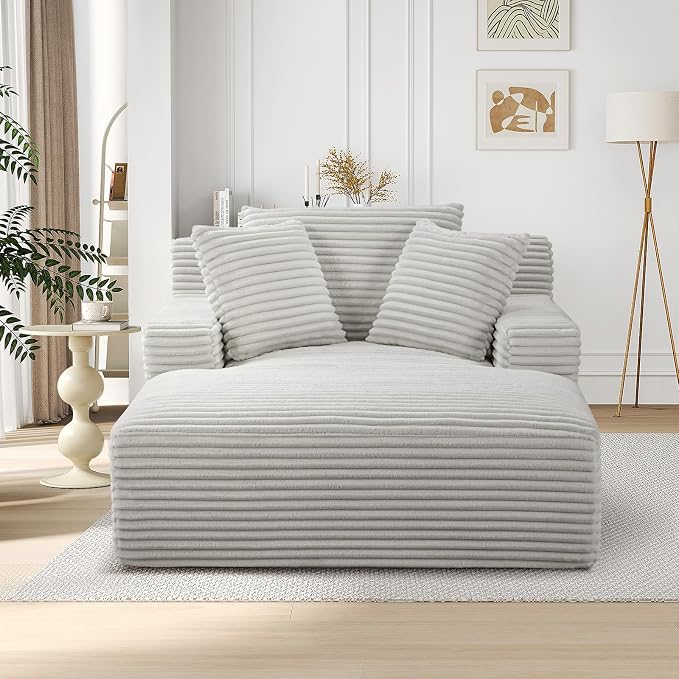 Oversized Chaise Lounge Chair Indoor, Comfy Fluffy Cloud Couch, Modern Deep - Image 8