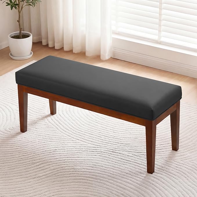 43.5" Upholstered Bedroom Bench, Faux Leather Entryway Bench by CACFTII