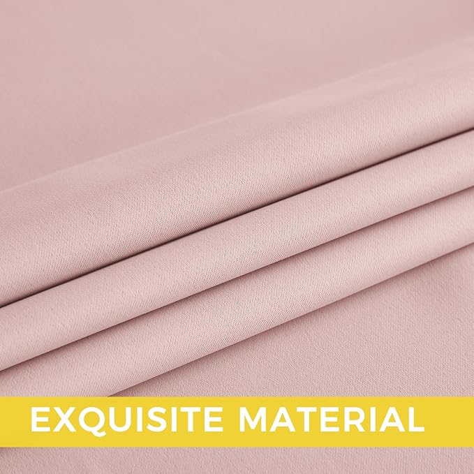 NICETOWN Blush Pink Room Darkening Curtains 36 Inches Long 2 Panels - Image 5