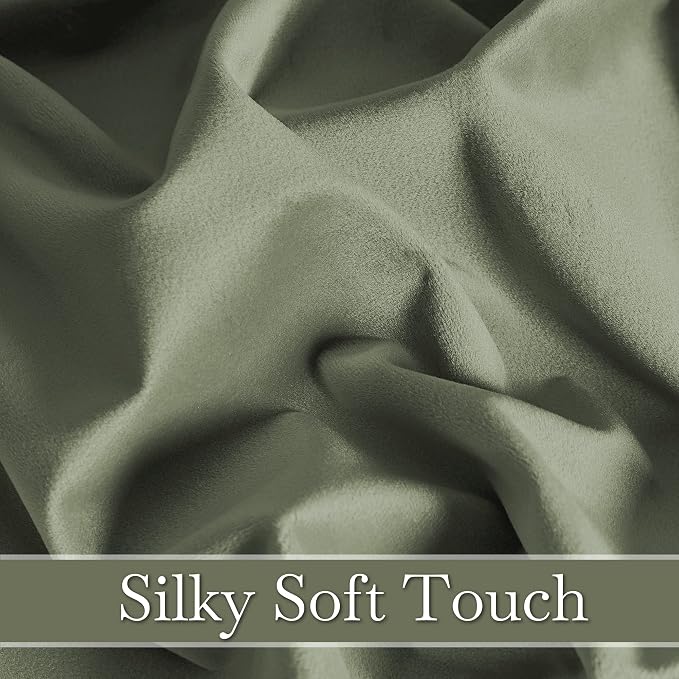 RYB HOME Sage Green Velvet Curtains 84 inches - Image 6
