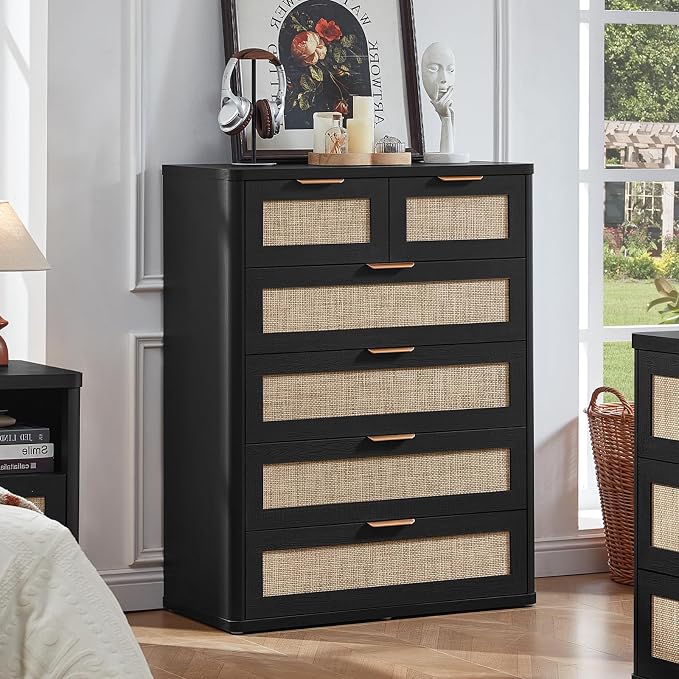 LEYAOYAO Rattan Dresser for Bedroom - Image 4
