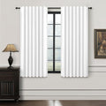 BrightWhite 100% Blackout Cafe Curtains 45 Inches Long 2 Panels Set, Short by QJMYDECO