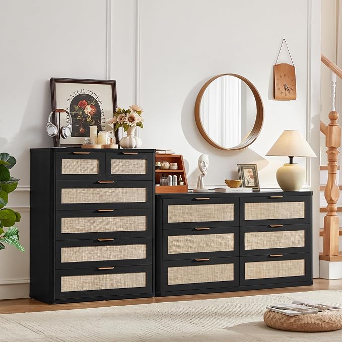 LEYAOYAO Rattan Dresser for Bedroom - Image 5