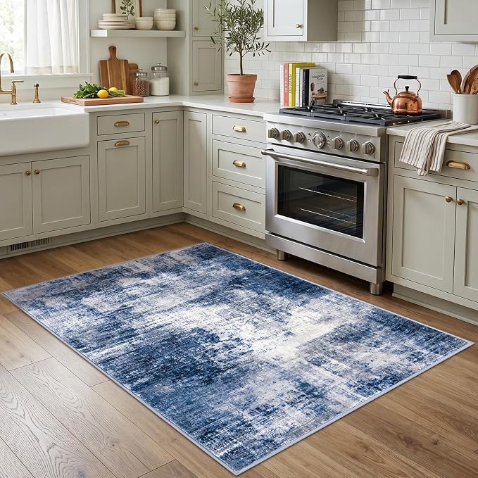 Abstract Area Rug 4x5 Ft Washable Rugs - Image 2