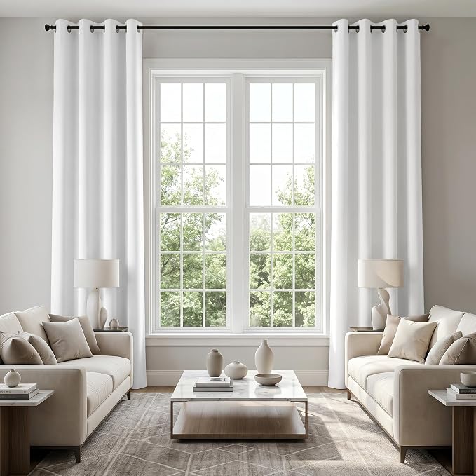 KOUFALL 132 Inch Blackout Curtains, 11FT High Ceiling Extra Long Grommet Drapes by KOUFALL