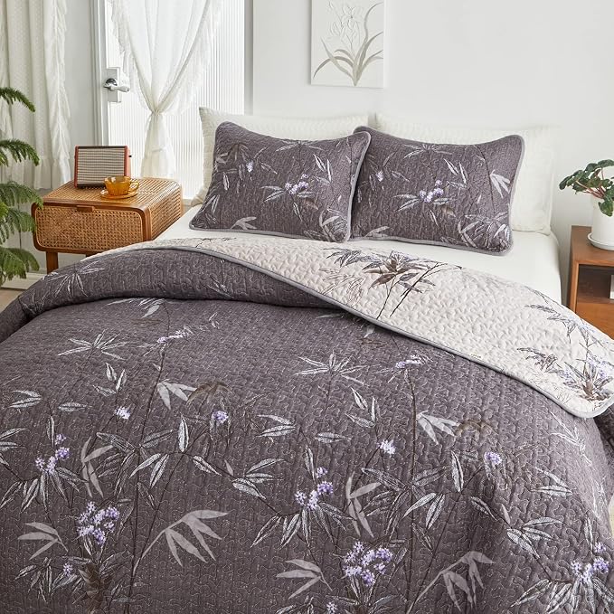 Flysheep Quilt Set 3 Pieces Full/Queen Size, Soft Microfiber Lightweight Bed - Image 5