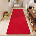 Modern Soft Hallway Runner Rug, 2x6 Feet Red Washable Runner Rugs | Fluffy by AmeareaDirect