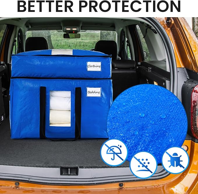 TAILI 2 Tier Moving Bags, 2 Blue Silver Storage Bags - Image 8