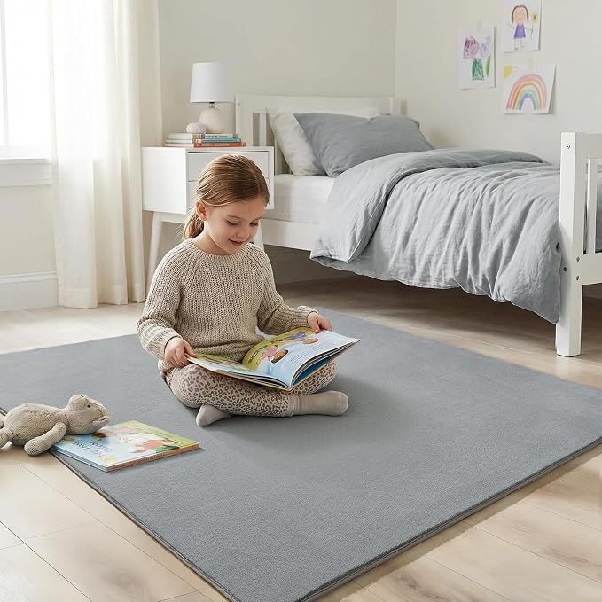 6x6 Square Area Rugs for Bedroom Living Room, Modern Non Slip Minimalist Carpet - Image 4