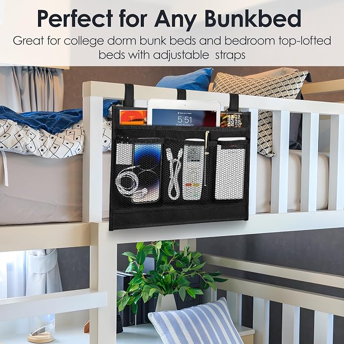 Bedside Caddy Storage Organizer, Hanging Storage Bag Pocket | Bunk/Hospital Beds - Image 7