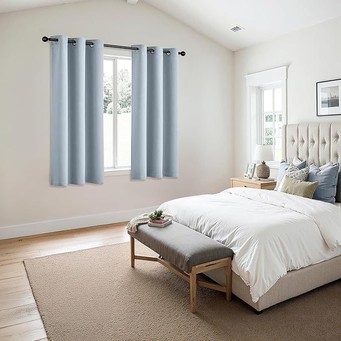 MIULEE Blackout Curtains for Bedroom 2 Panels 40 x 54 Inch Long Light Blue | - Image 6