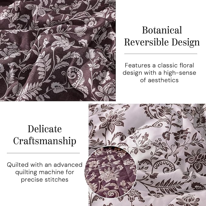 King Quilt Set-3 Pieces Soft Bedding Floral Reversible Coverlet | All Seasons - Image 3