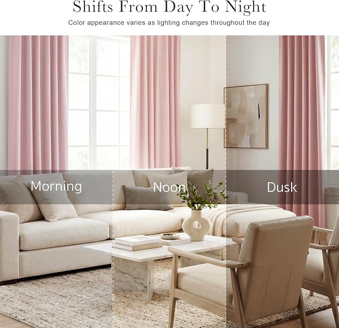 PONY DANCE Blush Pink Blackout Curtains - Image 6