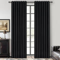 QJmydeco Black 100% Blackout Curtains 84 Inches Long to Keep Heat Out by QJMYDECO