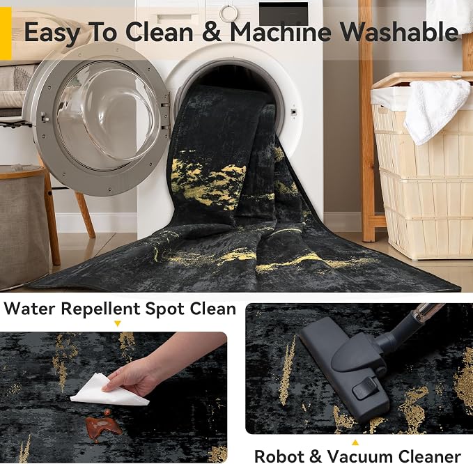 RELEANY Washable Runner 3'x12' Abstract Area Rug - Image 5