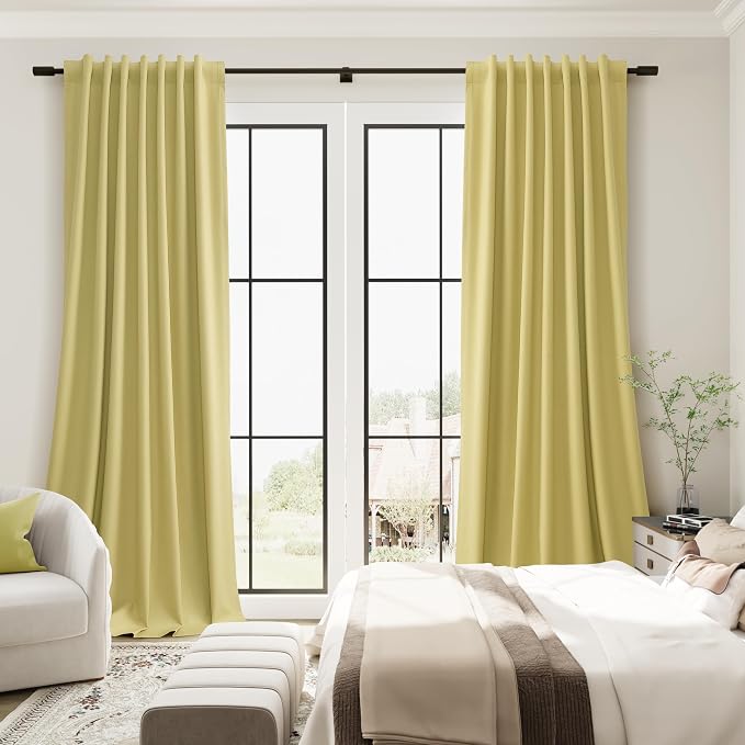 Yellow Linen 100% Blackout Curtains 84 Inch Long - Image 5