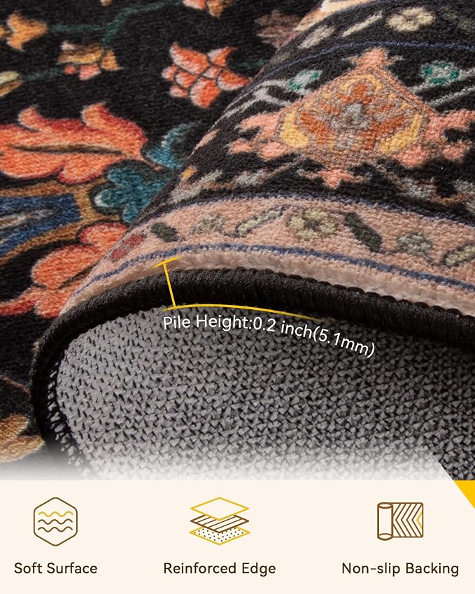 RELEANY Washable Area Rug, Runner 2'x7', Water Repellent, Pet Friendly - Image 3