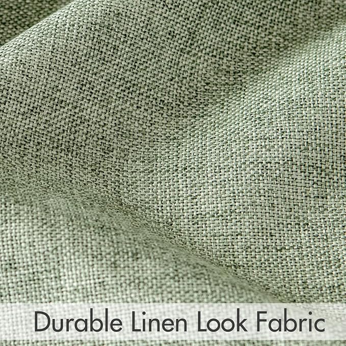 MIULEE 100% Blackout Curtains Linen Curtains & Drapes 84 Inch, Sage Green | 2 - Image 5