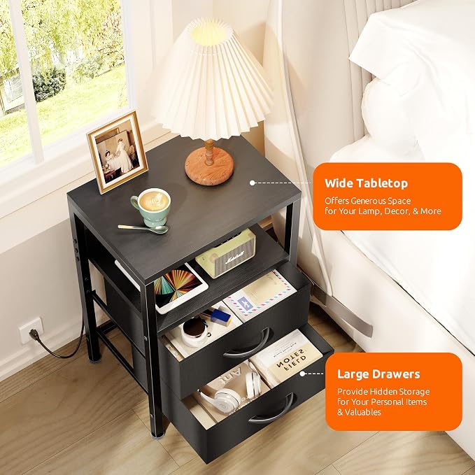 Lazzanto Night Stand with Charger Station - Image 5