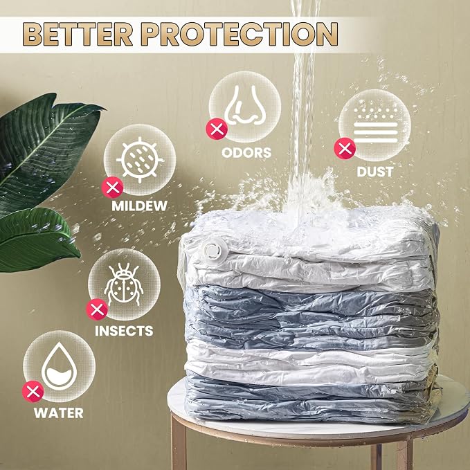 TAILI 6 Pack Vacuum Storage Bags, Cube Combo, Cream | Vacuum Seal Bags - Image 6
