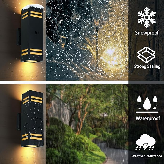 iYogaled Dusk to Dawn Motion Sensor Porch Light with 3 Lighting Modes, Aluminum Exterior Light Fixtures,25ft Detection Range Waterproof Sconce for Entryway, Patio, Garage,ETL Listed