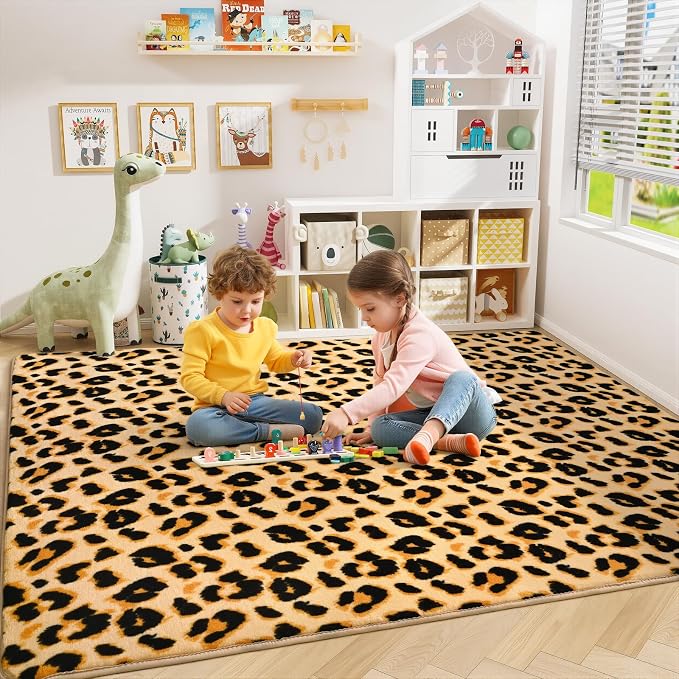 Soft Leopard Rugs for Bedroom Living Room, 4x6 Cheetah Print Rug | Fluffy - Image 4
