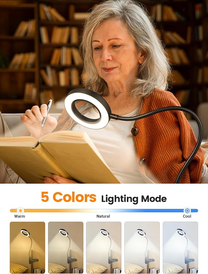 10X Magnifying Glass with Light, 5 Colors+10 Brightness Magnifier with Light | - Image 3
