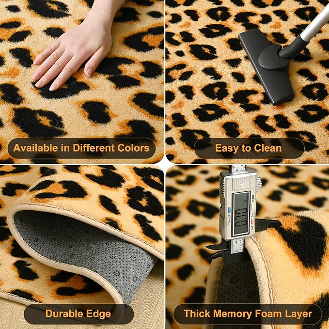 Soft Leopard Rugs for Bedroom Living Room, 6x9 Cheetah Print Rug | Fluffy - Image 5