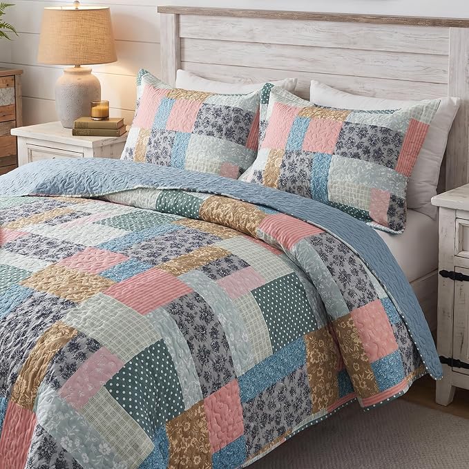 Etwel Lightweight Patchwork Queen Size Quilt Set - Image 8