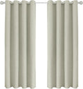 Joydeco Light Beige Black Out Curtains 84 Inch Long 2 Panels Set, Faux Textured by JOYDECO