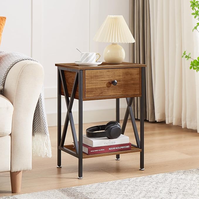 VECELO Nightstands Set of 2, Modern Bedside End Tables, Night Stands - Image 2