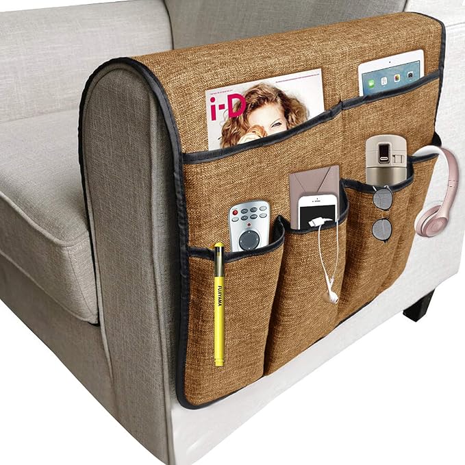 Couch Sofa Armrest Organiser Arm Chair Caddy Bedside Storage Pocket - Image 3