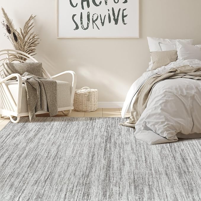 Nakagishi 6X9 Area Rugs Living Room: Washable Large Vintage Rug Neutral - Image 6