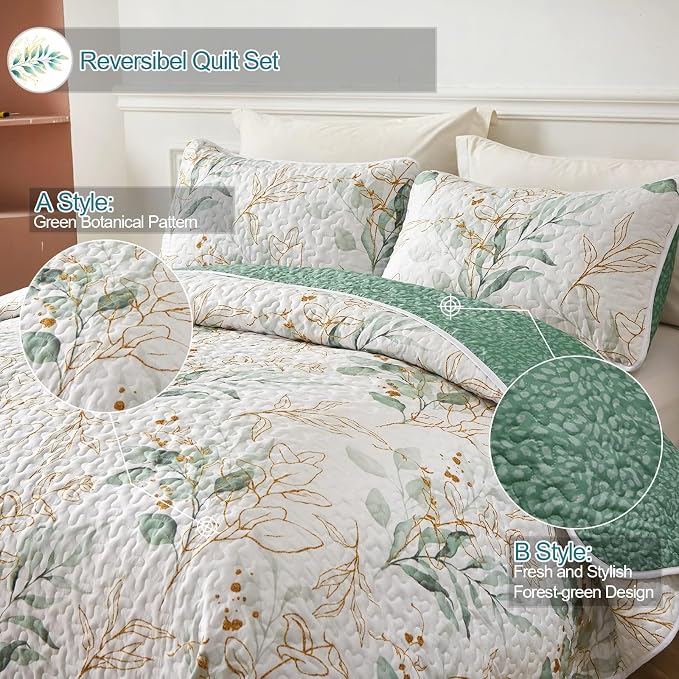 Anibedding Full Quilt Set, Lightweight Quilted Bedspread - Image 2