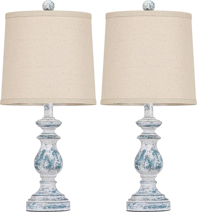 Traditional Table Lamp Set of 2, Rustic Farmhouse Table Lamps - Image 2