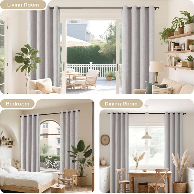 Joydeco Blackout Curtains 63 Inches Long 2 Panels Burg, Room Darkening Curtains - Image 6