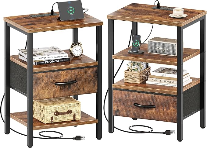 SUPERJARE Nightstand Set of 2 by SUPERJARE