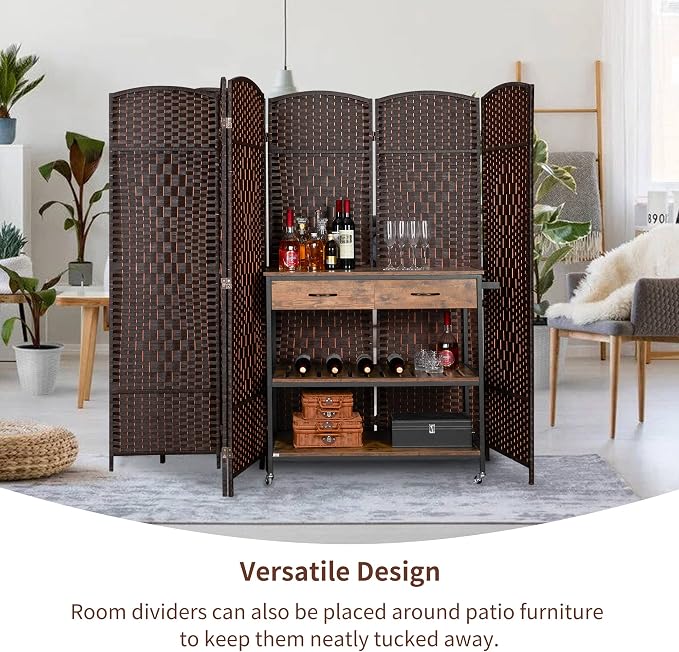 8 Panel Room Divider, 6 FT Wide Folding Screen Room Divider - Image 8