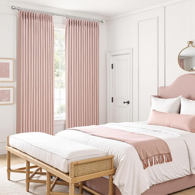 Elegant Blush Pink High Blackout High Ceiling Curtains 102 Inches Long - Image 7