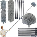 20+ Feet High Reach Duster Kit with 3-14 ft Extension Pole for Cleaning Fan, Spider Web, High Ceiling, Blinds, Furniture, Cars - Cobweb Microfiber Duster // Outdoor & Indoor Extendable Duster