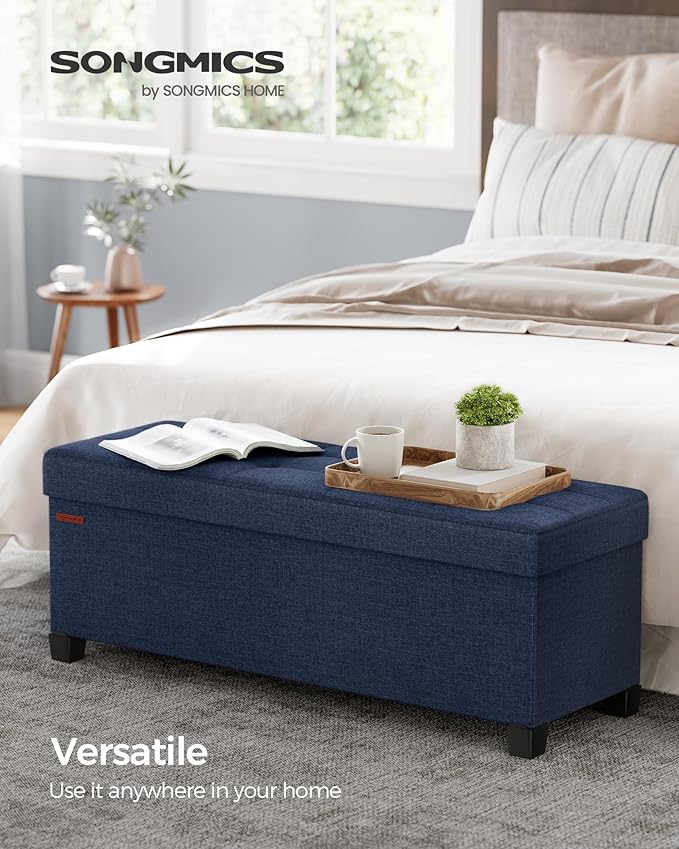 SONGMICS Storage Ottoman Bench, Foldable Foot Rest - Image 3