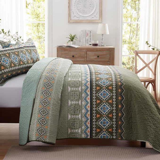Quilt Set King Size 3 Piece Bedspread Coverlet Lightweight Comforter Microfiber - Image 3