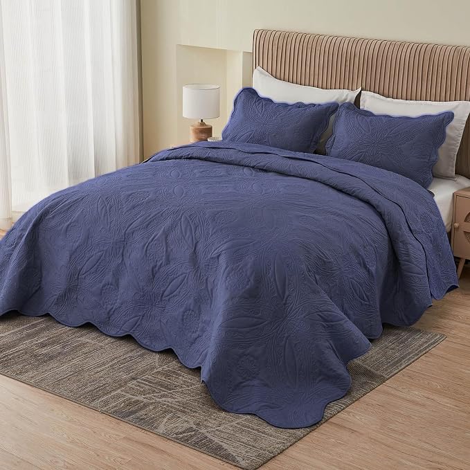 Kingnex King Size Bedspread Soft Lightweight Quilted Coverlet Set 3 Pieces 1 by Kingnex