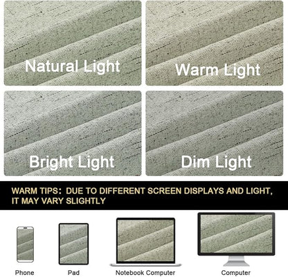 PrinceDeco Blackout Curtains 108 Inches Long 2 Panels 100% Blackout Linen Textured Curtains for Bedroom Extra Long Drapes for Living Room Thermal Insulated with White Liner，52 x 108 Inch,Sage