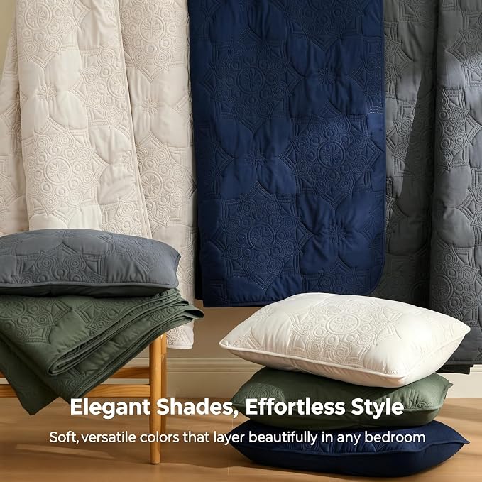 Bedsure Quilts Queen Size Bedspread, Lightweight Comforter, Drak Grey Coverlet - Image 5