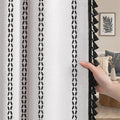 White 100% Boho Blackout Curtains 84 Inch 2 Panels by Unknown