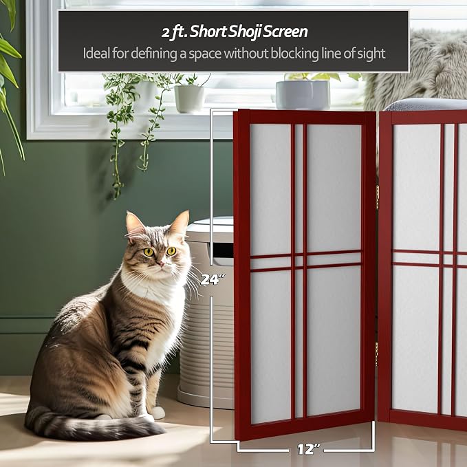 2 ft. Short Desktop Double Cross Shoji Screen - Image 5